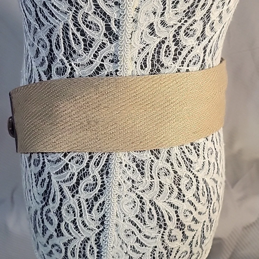 Levi's Wide Elastic Belt‎ Tan Brown bovine Leather Accent Adjustable Waist Belt